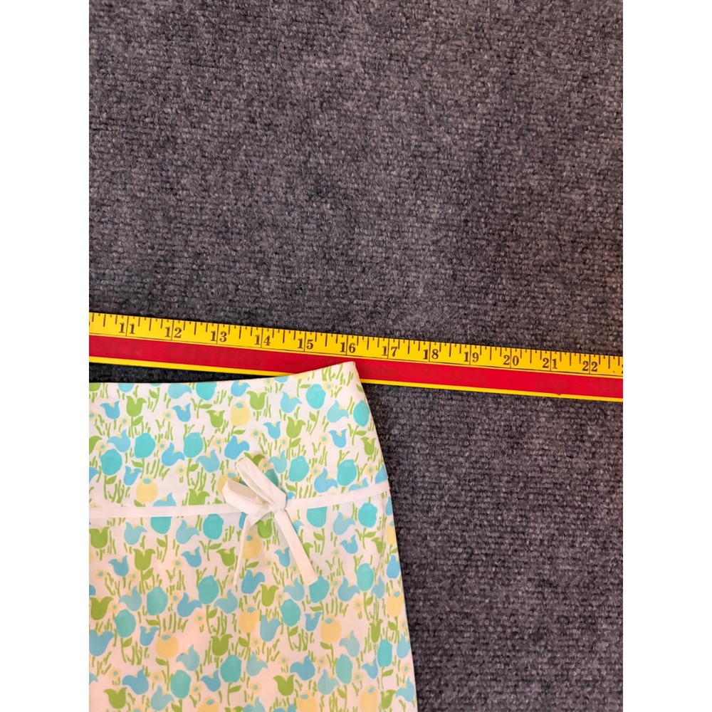 Lilly Pulitzer Floral Tulip Mini Skirt Blue Green Yellow Bow Accent Size 8 - Picture 4 of 6